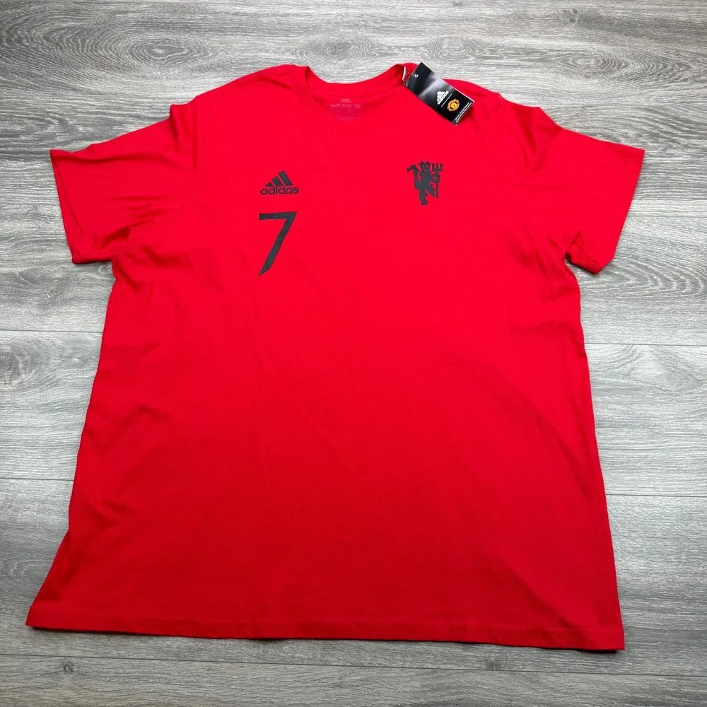 Adidas Manchester United T Shirt Men XXL Red Cristiano Ronaldo #7 Soccer Graphic